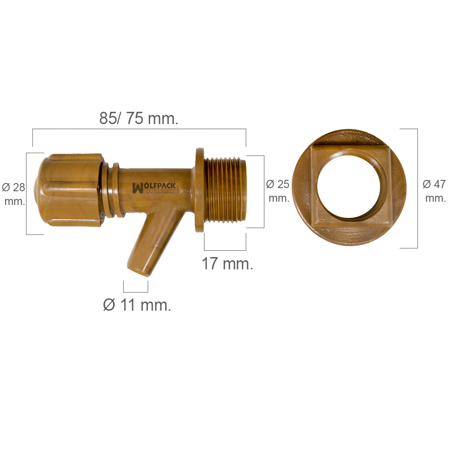 Grifo Barril Plástico Mini Con Tuerca 3/4