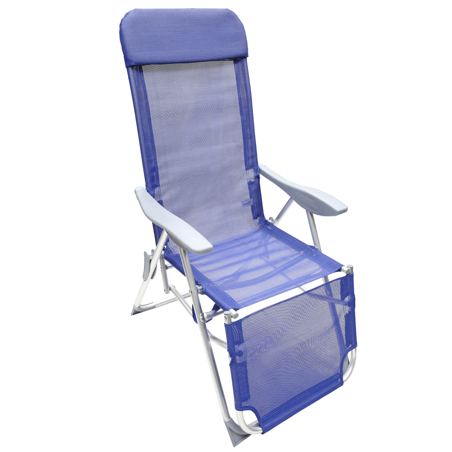 Silla Playa Estructura Aluminio, Reclinable 5 Posiciones Con Reposapies, Silla Multiposicin, Silla Con Reposabrazos