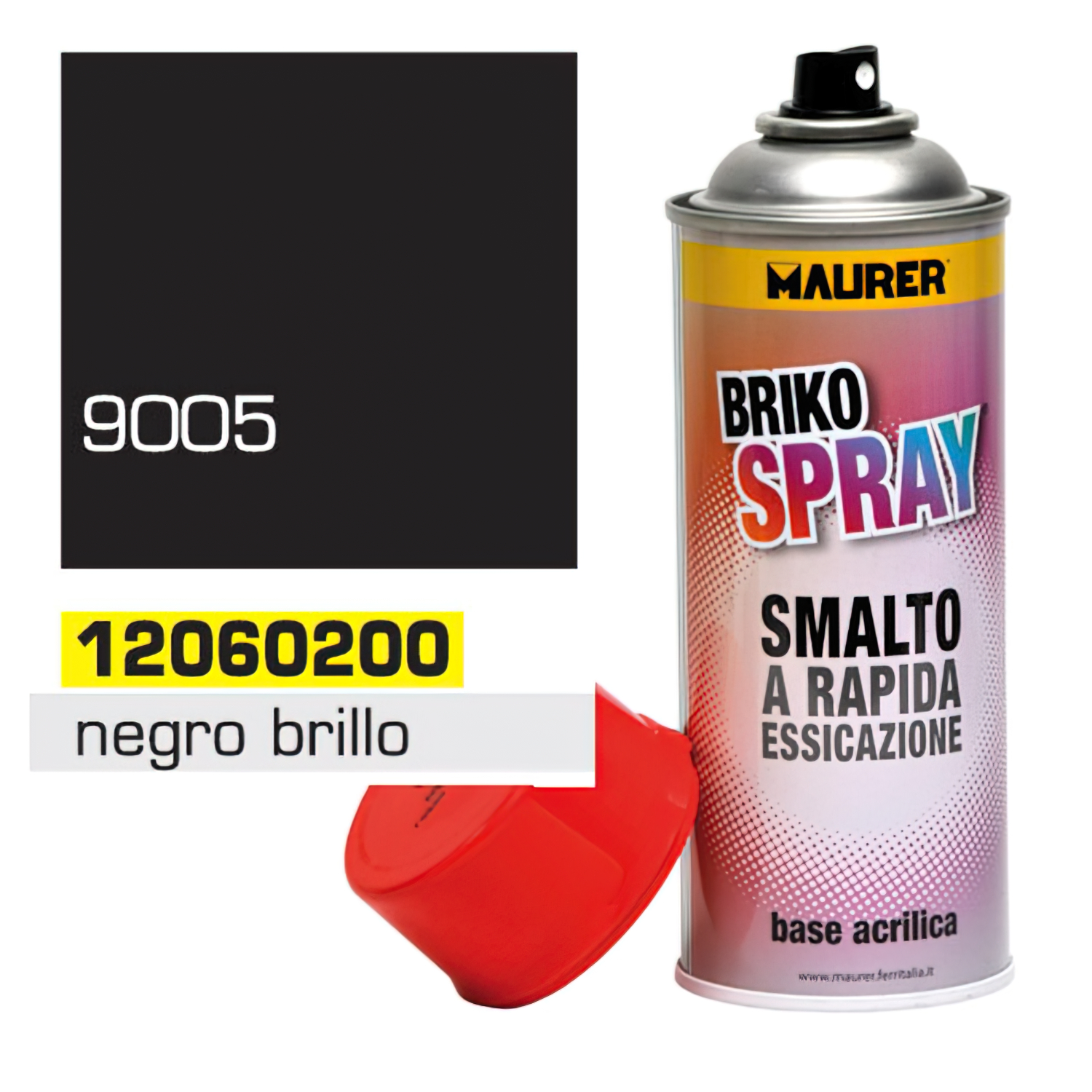 Spray Pintura Negro Brillo Profundo 400 ml,