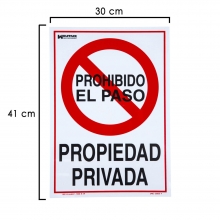 CARTEL PROPIEDAD PRIVADA 41X30 CM.