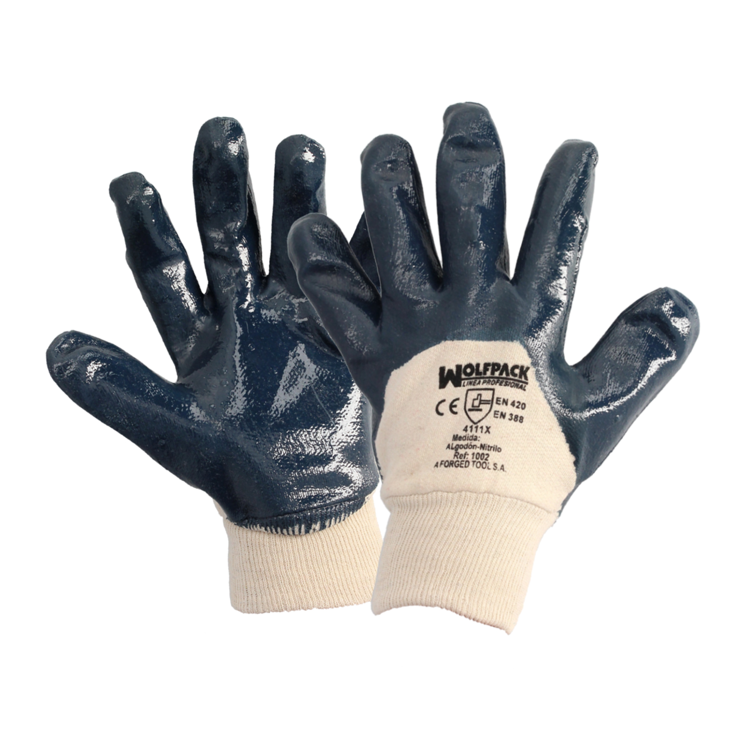 Guantes Nitrilo / Lona Pesados Nimax 8 (Par)