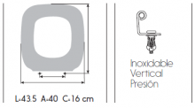 TAPA WC RESIWOOD MODELO UNIVERSAL HERRAJE INOX. BLANCO