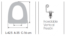 TAPA WC RESIWOOD MODELO STREET HERRAJE INOX. BLANCO