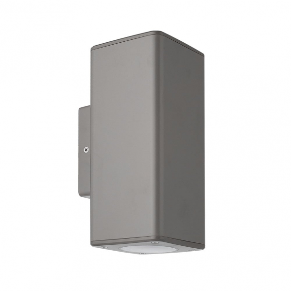 Aplique Exterior Yopol 2xgu10 Gris  Policarbonato  18,6x7,6x9,9 Cm  Ip54