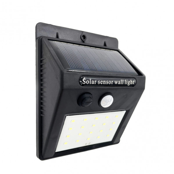 Aplique Solar  5000k Kira Negro 200 Lm Ip55 12,2x9,5x4,4 Cm Sensor Movimiento Crepuscular