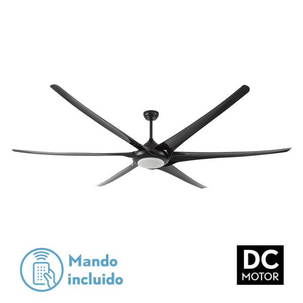 Ventilador 24w Dc Moncayo Negro 6 Aspas 6 Velocidades 254d C/remoto Memoria 3 Temperaturas 2850 Lm