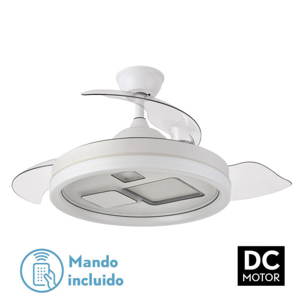 Ventilador Dc Jandula 72w 6120lm Blanco 3 Aspas Desplegables 32/47x50/107d 3 Colores C/remoto+temporizador+memoria