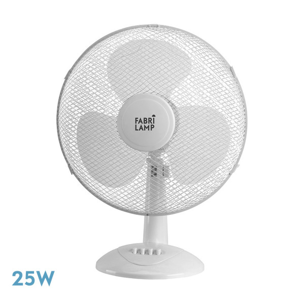 Ventilador Sobremesa Cape Pequeo Blanco 2vel 25w  Oscilante 3 Aspas Blancas 35,5x27x17cm